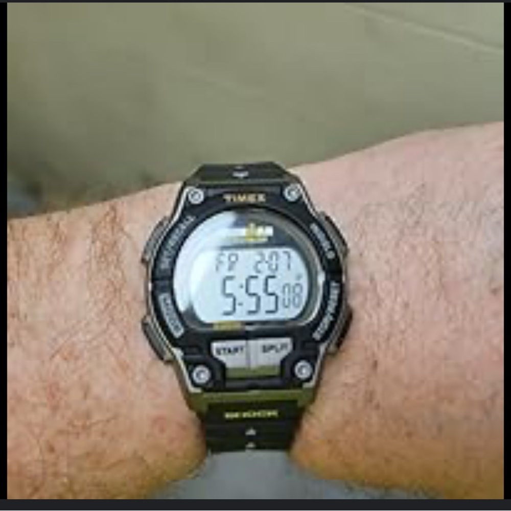 Timex Black Watch Slightly Worn with Rugged Design and Clear Display